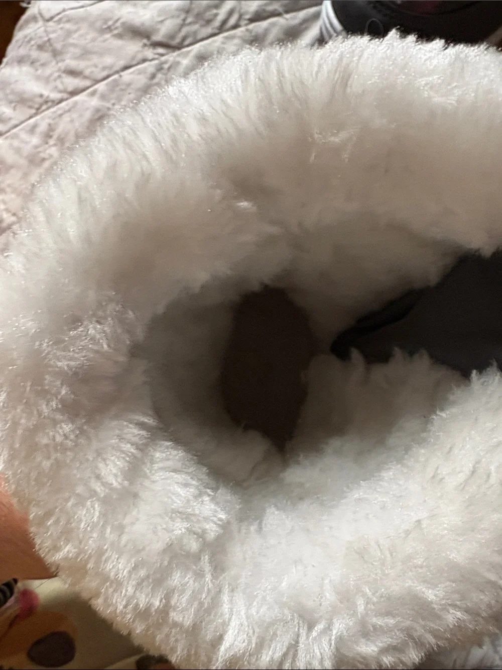 Kids Winter Snow Boots - Gray with Pink Snowflakes